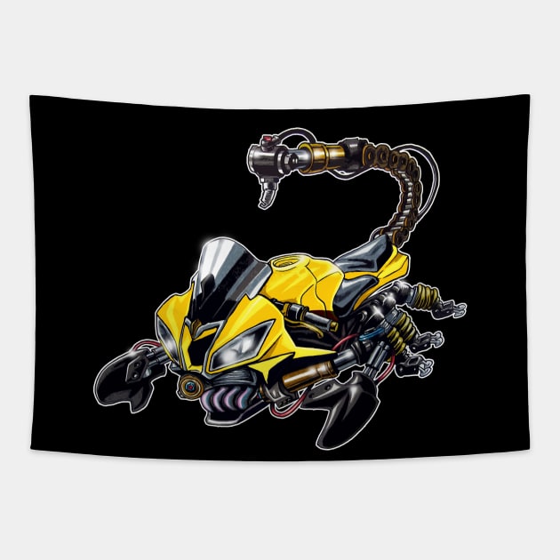 Yamaha R6 Scorpion Yellow Tapestry by MOTORIND