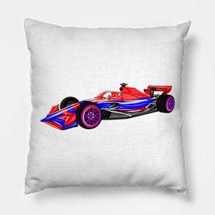 Professional racing car cartoon illustration Pillow