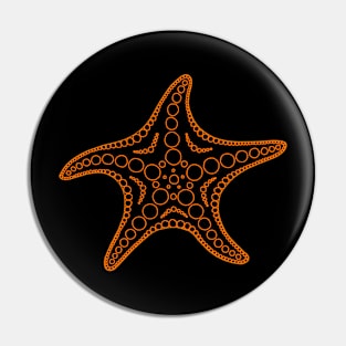 Starfish (orange/black) Pin