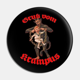 Gruß vom Krampus (Vintage Design 1) Pin