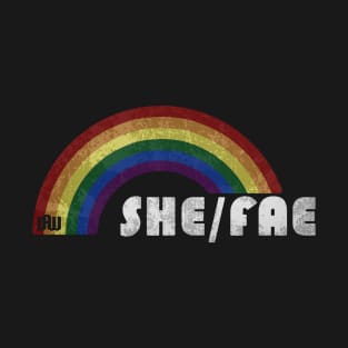 Grunge LGBT+ Pride - She/Fae Pronouns T-Shirt