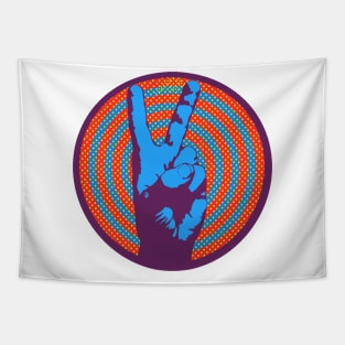 1960s Pop Art Peace Sign Tapestry