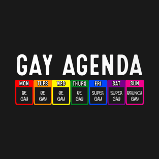 Funny Gay Gift For Women Men LGBT Pride Feminist Agenda Homo T-Shirt