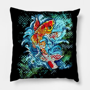 Koi fish in a pond Pillow