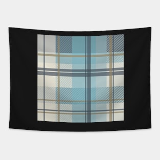 winter plaid in ice blue and beige seamless pattern Tapestry