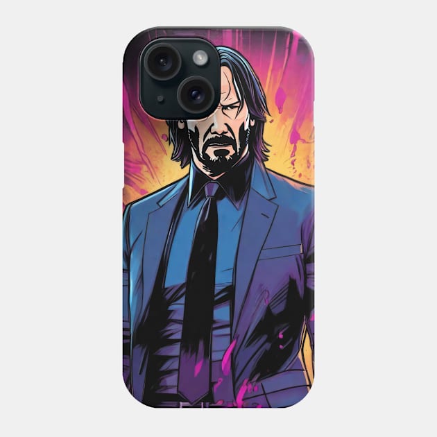 John Wick Comic book style_006 Phone Case by Buff Geeks Art