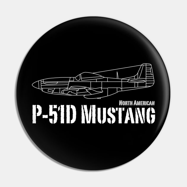 North American P-51D Mustang Pin by BearCaveDesigns