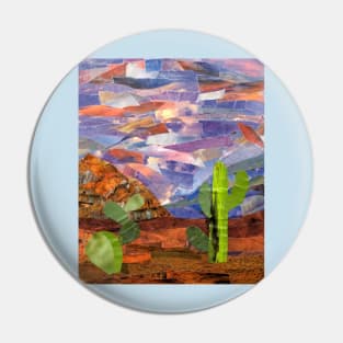 Cacti and Mountains in Arizona Pin