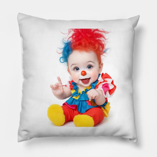 Baby Clown Pillow by likbatonboot