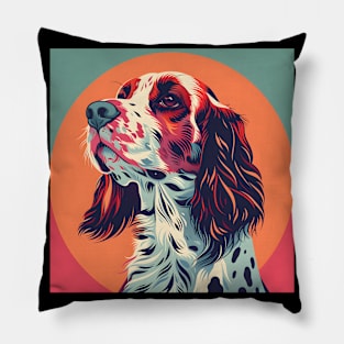 Retro English Setter: Pastel Pup Revival Pillow