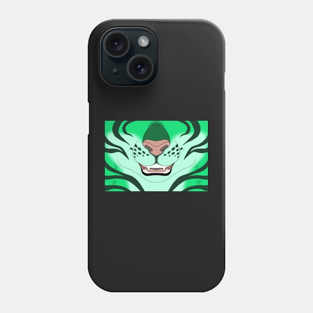 Mint Tiger Face Phone Case by KeishaMaKainn