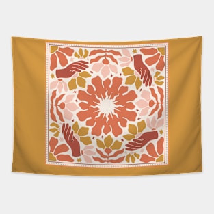 Groovy Hand Flowers Tapestry