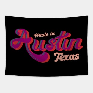 Made in Austin Texas psychedelic typography vintage Tapestry