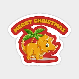 Dinosaur's Tropical Christmas Magnet