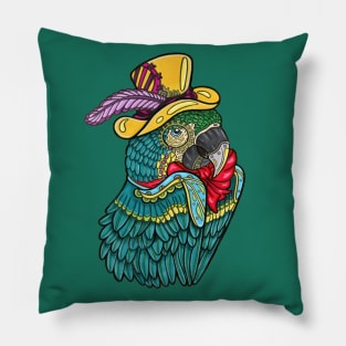 Steampunk Macaw Pillow