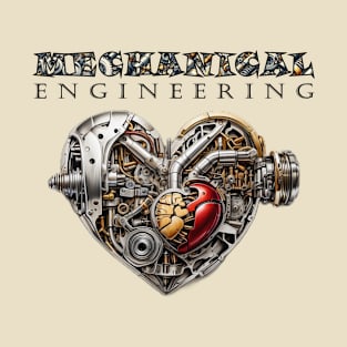 Mechanical Engineering - Heart Shape [Black Text Version] T-Shirt