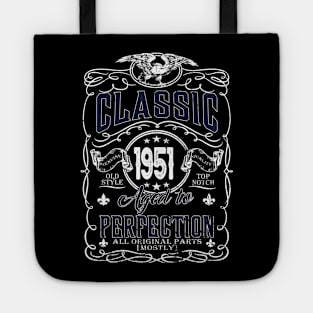 73th Birthday Gift for Men Classic 1951 Aged to Perfection Tote