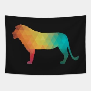 Rainbow lion silhouette Tapestry