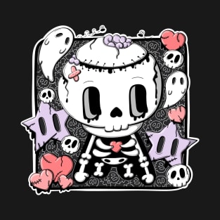 Bones the zombie skeleton in kawaii style T-Shirt