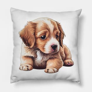 dog puppy cute sticker Pillow