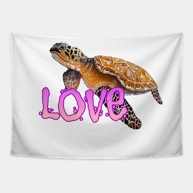 Sea turtles love Tapestry by Coreoceanart