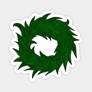 Wreath (black and green) Magnet