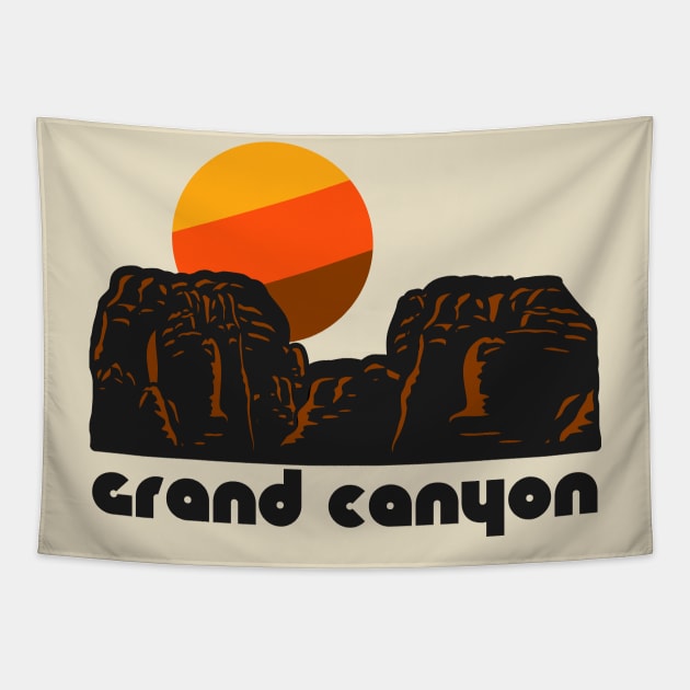 Retro Grand Canyon ))(( Tourist Souvenir National Park Design Tapestry by darklordpug
