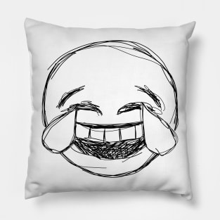 Dark and Gritty Laughing Crying Face with Tears of Joy Emoji Pillow