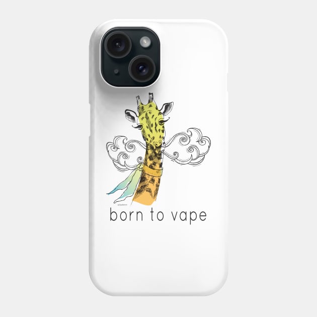 Vaping | Born to Vape - Vaping Giraffe Watercolor Phone Case by IconicTee