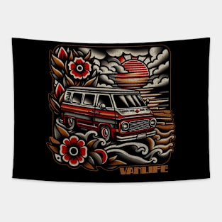 Vintage vanlife Tapestry