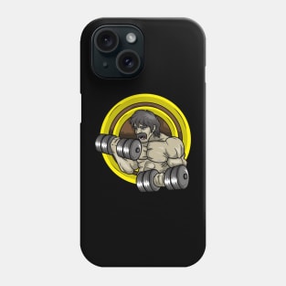 Strong bodybuilder with dumbbells Phone Case