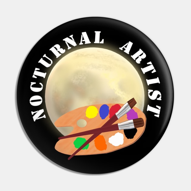 Nocturnal Artist. Moon and Artist Painter Palette with Brushes. Pin by Art By LM Designs 