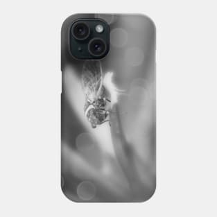 Cicada on Pineapple Tree in Summer Light in Black and White Phone Case