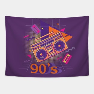 Orange boombox with cassette Tapestry