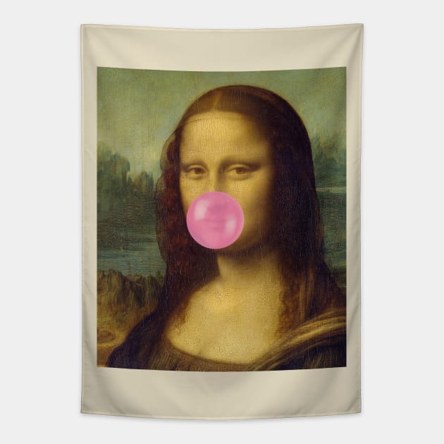 Bubble Gum Mona Lisa Tapestry by Naves