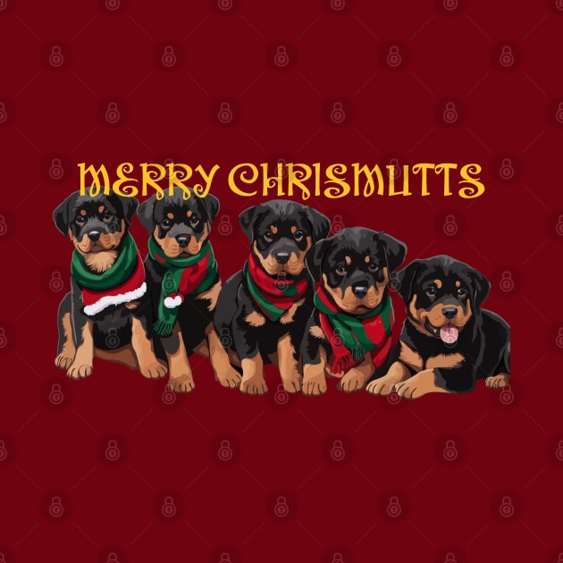 Merry Chrismutts Dog Family Holiday Greeting 2 by taiche