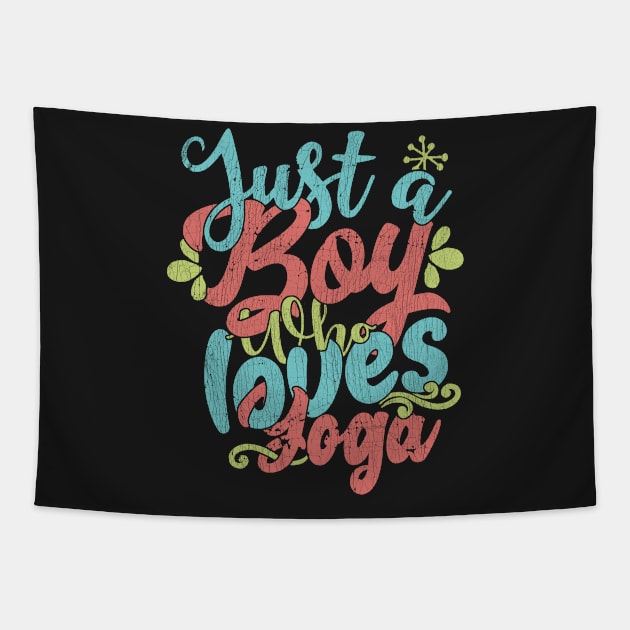 Just A Boy Who Loves Yoga Gift product Tapestry by theodoros20