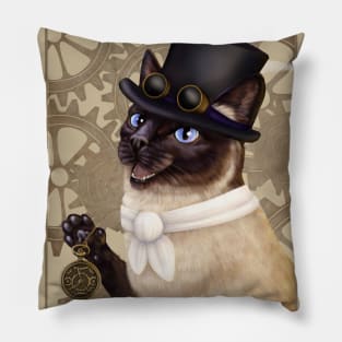 Steampunk Siamese Pillow