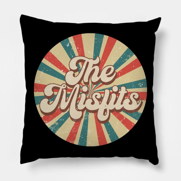 Circle Design Misfits Proud Name Birthday 70s 80s 90s Styles Pillow by BilodeauBlue