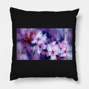 Pretty Almond Blossom Watercolor Pillow