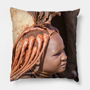 Namibia. Himba Tribe. Portrait of a Woman. Pillow
