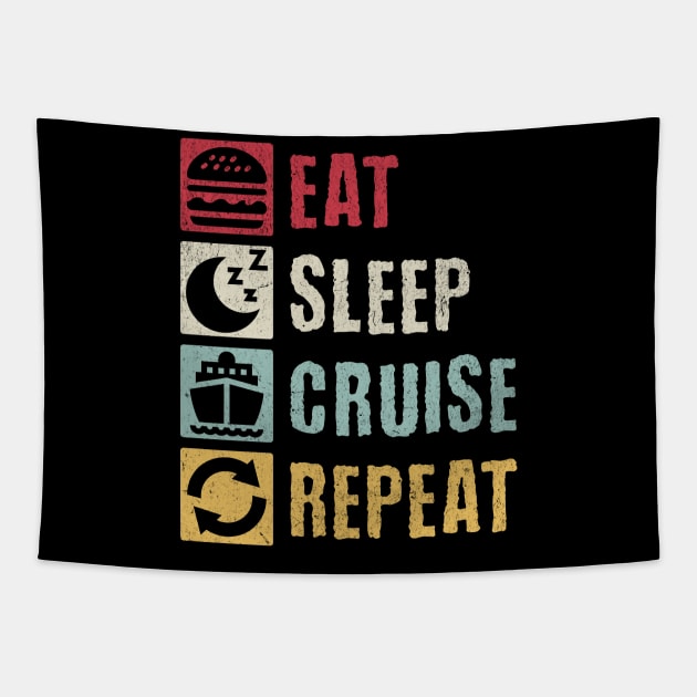 Eat Sleep Cruise Repeat Tapestry by BankaiChu