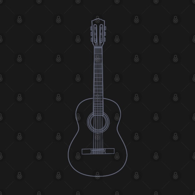 Classical Acoustic Guitar Outline by nightsworthy