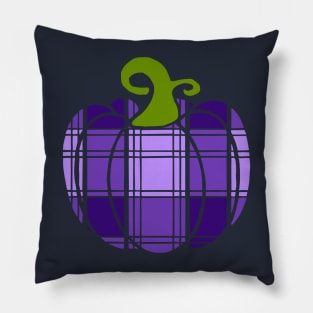 Indigo Lavender Plaid Pumpkin Pillow