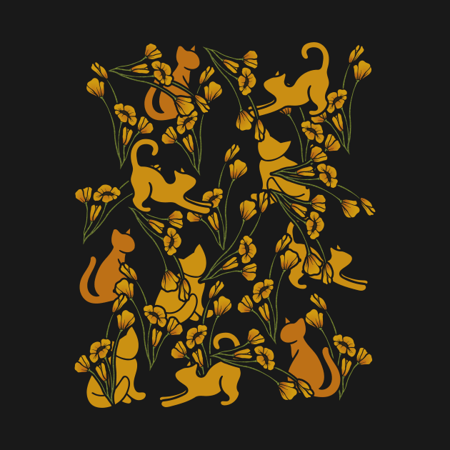 Flower Garden Cats by bubbsnugg