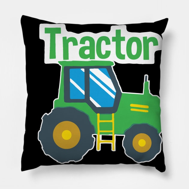 Kids Farm Truck Tractor Pillow by cowtown_cowboy