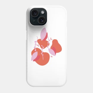 Orange e pinl flowers and organic shapes Phone Case