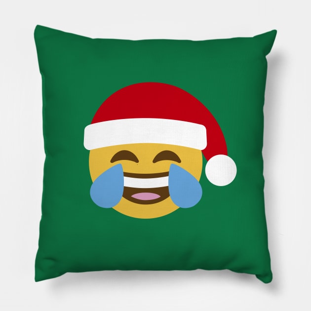 Smiley Santa Claus Laughing Out Loud  LOL Emoticon Pillow by LaundryFactory