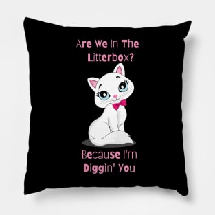 Flirty Cat, Are We In The Litterbox? Because I'm Diggin' You Pillow