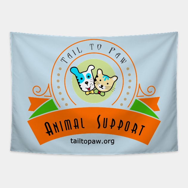 Tail To Paw Logo - with web address Tapestry by Tail To Paw Animal Support